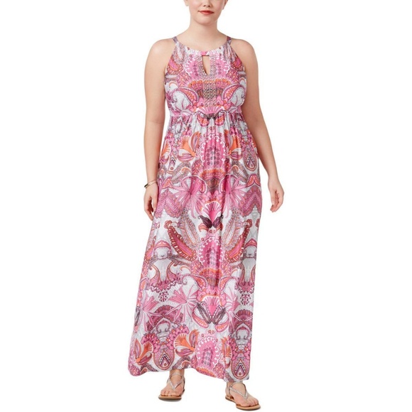 pink paisley maxi dress